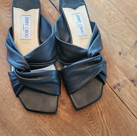 Jimmy Choo black leather Narisa flat sandals - Picture 4 of 8